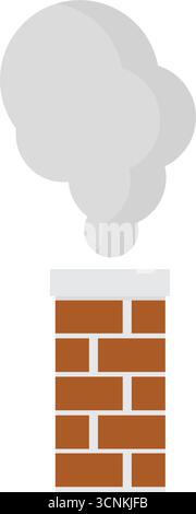 Icona del camino della casa. Cartoon of House chimney icona vettore per web design isolato su sfondo bianco Illustrazione Vettoriale