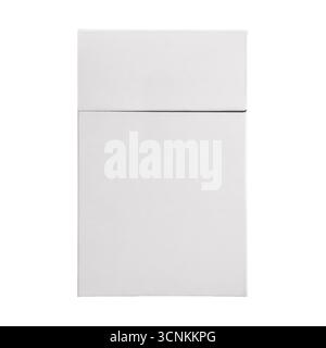 Confezione vuota scatola di sigarette isolata su sfondo bianco Foto Stock