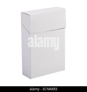 Confezione vuota scatola di sigarette isolata su sfondo bianco Foto Stock
