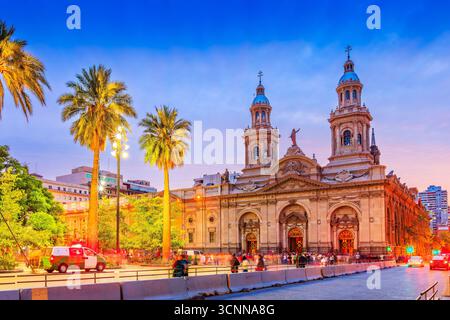 Plaza de Armas a Santiago del Cile, Cile. Foto Stock