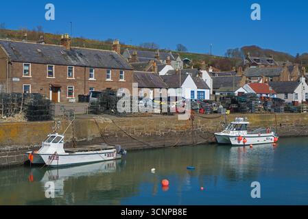 Porto di Johnshaven. Johnshaven è un villaggio costiero dell'Aberdeenshire situato sulla costa di "Mearns" a circa 30 miglia a sud di Aberdeen. Scozia, Regno Unito Foto Stock