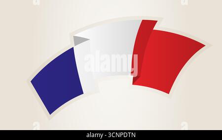 Bandiera della Francia in forma astratta del nastro, simbolo nazionale della Francia. Questo vettore è ideale per l'uso in eventi nazionali, Independence Day, internazionali Illustrazione Vettoriale