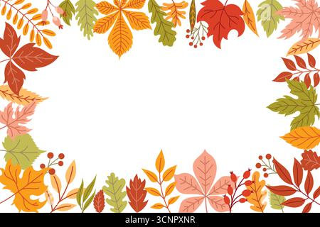 Sfondo autunnale con foglie colorate Illustrazione Vettoriale