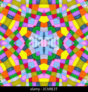 Sfondo astratto con pattern concentrico multicolore luminoso Foto Stock