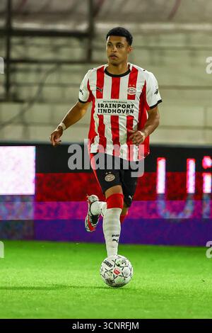 Eindhoven, Paesi Bassi. 22 settembre 2025. EINDHOVEN, 22-09-2025, PSV Campus De Herdgang, stagione 2025/2026, olandese Keuken Kampioen Divisie calcio, partita tra Jong PSV e Den Bosch, immagini mostra Jong PSV giocatore Ayodele Thomas credito: Pro Shots/Alamy Live News Foto Stock