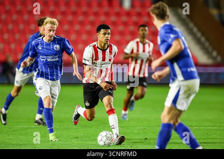 Eindhoven, Paesi Bassi. 22 settembre 2025. EINDHOVEN, 22-09-2025, PSV Campus De Herdgang, stagione 2025/2026, olandese Keuken Kampioen Divisie calcio, partita tra Jong PSV e Den Bosch, immagini mostra Jong PSV giocatore Ayodele Thomas credito: Pro Shots/Alamy Live News Foto Stock