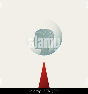 Concetto vettoriale esplosivo della bolla del mercato azionario DELL'INTELLIGENZA ARTIFICIALE. Simbolo dell'intelligenza artificiale, pericolo, rischio. Illustrazione minimalista eps10. Illustrazione Vettoriale