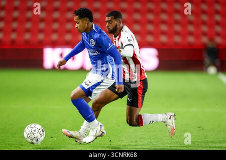 Eindhoven, Paesi Bassi. 22 settembre 2025. EINDHOVEN, 22-09-2025, PSV Campus De Herdgang, stagione 2025/2026, calcio olandese Keuken Kampioen Divisie, partita tra Jong PSV e Den Bosch, immagini mostra il giocatore FC Den Bosch Genrich Sille credito: Pro Shots/Alamy Live News Foto Stock