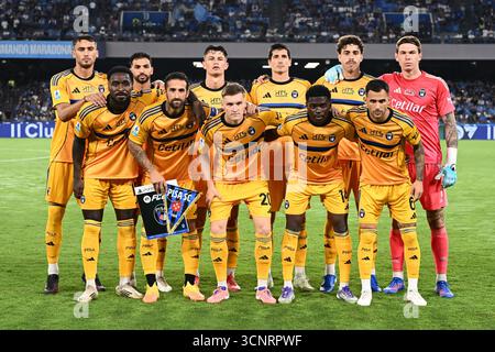 Napoli, Italia. 22 settembre 2025. La formazione del Pisa durante la partita Seie A Enelive tra SSC Napoli e Pisa FC 1909 allo stadio Diego Armndo Maradona crediti: Agenzia fotografica indipendente/Alamy Live News Foto Stock