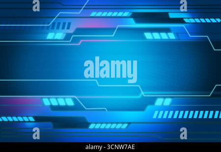 , tecnologia di sfondo bianco chiaro con linee di circuito blu Foto Stock