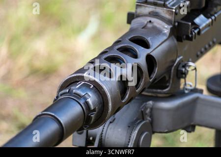 Mitragliatrice calibro m2 50 o Browning, 12 7, m2 HB, esercito francese Foto Stock