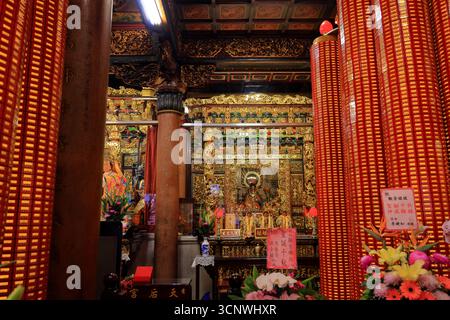 Taipei Tianhou Temple, un tempio storico dedicato alla dea del mare, Mazu a Taipei Taiwan Foto Stock