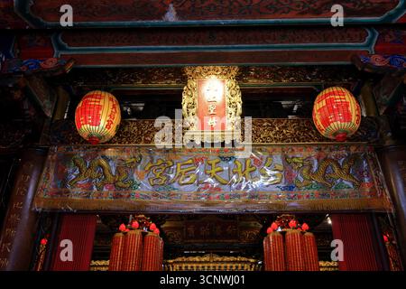 Taipei Tianhou Temple, un tempio storico dedicato alla dea del mare, Mazu a Taipei Taiwan Foto Stock