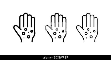 Icone della mano rash. icone vettoriali semplici e moderne Illustrazione Vettoriale