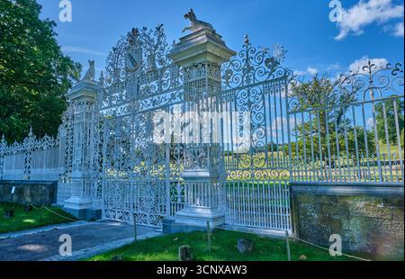 Porte del castello di Chirk, castello di Chirk, Chirk, Wrexham Foto Stock