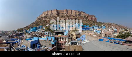 Panorama del forte di Mehrangarh. Jodhpur, Rajasthan, India Foto Stock