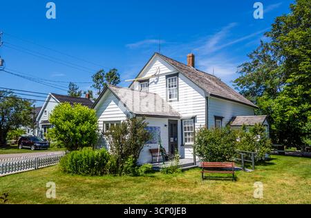 Luogo di nascita di Lucy Maud Montgomery, autrice di libri di Anne of Green Gables a New London sull'Isola del Principe Edoardo in Canada Foto Stock