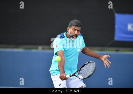 Tokyo, Giappone. 23 settembre 2025. L'indiano Rohan Boppanna durante la sessione di prove a Tokyo al Tokyo Open ATP500 2025. Credito: Ranjith Kumar/Alamy Live News Foto Stock