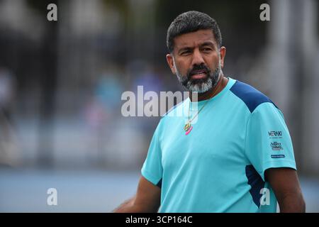Tokyo, Giappone. 23 settembre 2025. L'indiano Rohan Boppanna durante la sessione di prove a Tokyo al Tokyo Open ATP500 2025. Credito: Ranjith Kumar/Alamy Live News Foto Stock