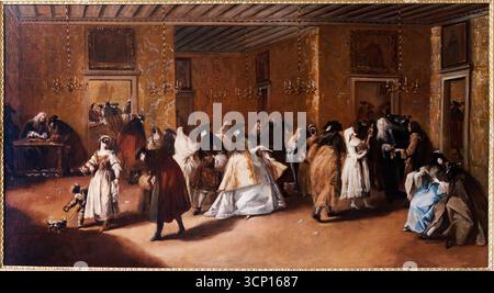 Francesco guardi (Venezia, 1712 - 1793), il ridotto di Palazzo Dandolo a San Moisè, Ca' Rezzonico, Museo di Venezia del XVIII secolo, Venezia, Veneto, Ita Foto Stock
