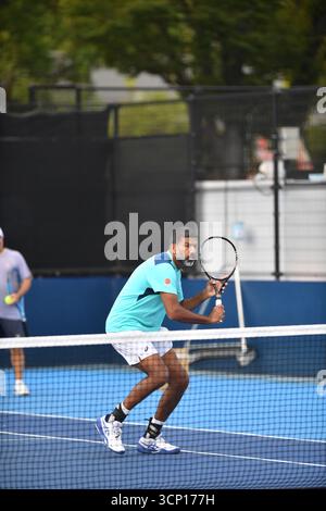 Tokyo, Giappone. 23 settembre 2025. L'indiano Rohan Boppanna durante la sessione di prove a Tokyo al Tokyo Open ATP500 2025. Credito: Ranjith Kumar/Alamy Live News Foto Stock