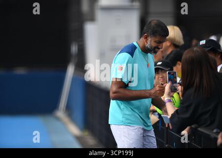 Tokyo, Giappone. 23 settembre 2025. L'indiano Rohan Boppanna durante la sessione di prove a Tokyo al Tokyo Open ATP500 2025. Credito: Ranjith Kumar/Alamy Live News Foto Stock