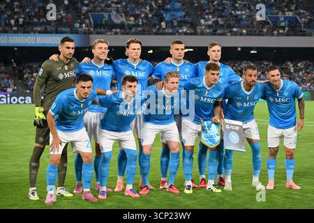 22 settembre 2025, Stadio Diego Armando Maradona, Napoli, Italia; partita di serie A Enilive; Napoli contro Pisa; la formazione di partenza del Napoli Foto Stock