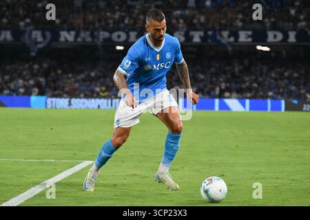 22 settembre 2025, Stadio Diego Armando Maradona, Napoli, Italia; partita di serie A Enilive; Napoli contro Pisa; Leonardo Spinazzola della SSC Napoli Foto Stock