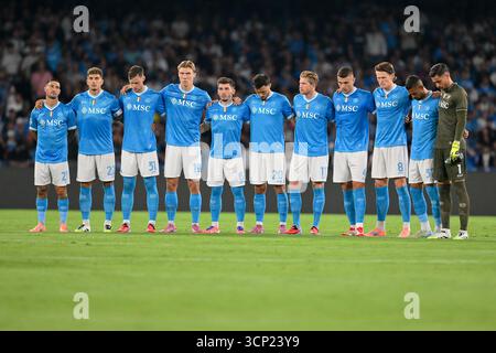 22 settembre 2025, Stadio Diego Armando Maradona, Napoli, Italia; partita di serie A Enilive; Napoli contro Pisa; la formazione di partenza del Napoli Foto Stock