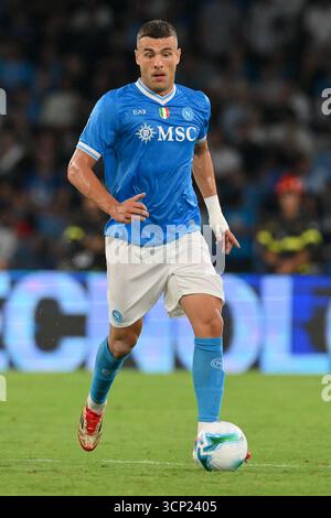 22 settembre 2025, Stadio Diego Armando Maradona, Napoli, Italia; partita di serie A Enilive; Napoli contro Pisa; Alessandro Buongiorno della SSC Napoli Foto Stock