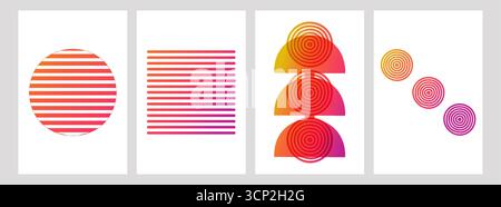 Geometrico astratto Design moderno una sfumatura di colore. Gradienti luminosi e multicolori tipografia alla moda per la stampa di poster copertina o volantini. Illustrazione vettoriale. Illustrazione Vettoriale