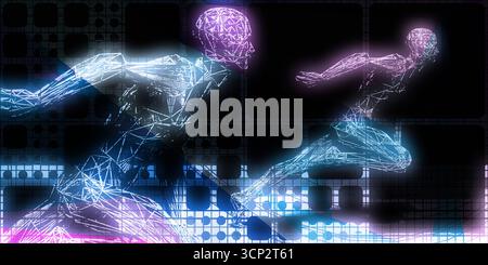 Sistemi intelligenti all'avanguardia che trasformano le frontiere tecnologiche digitali Foto Stock