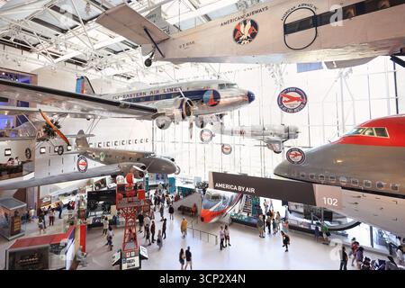 Collezione storica di veicoli spaziali nel National Air and Space Museum dello Smithsonian, Washington DC, USA Foto Stock