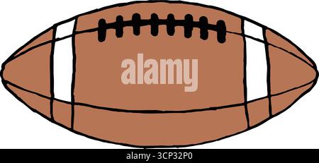 Illustrazione del vettore di football americano disegnato a mano Illustrazione Vettoriale