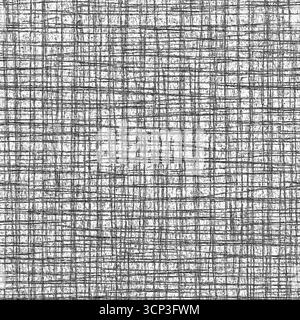Concetto di struttura caotica. Trama di sfondo in tessuto senza cuciture Crosshatch nero astratto dettaglio estremo. Foto Stock