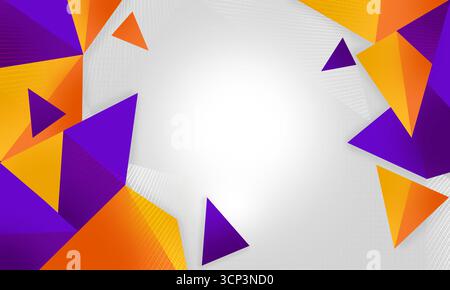 3. Sfondo geometrico astratto con triangoli e diamanti di colore giallo arancio Foto Stock