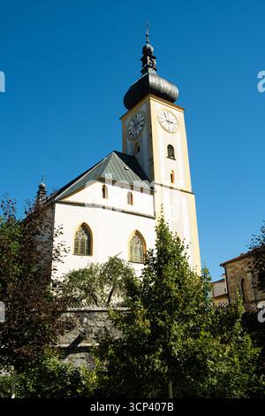 Torre del Castello di Rothschild con estensione in vetro a Waidhofen an der Ybbs, Austria Foto Stock