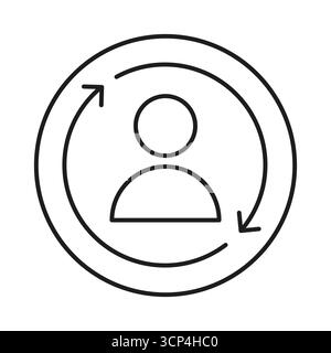 Icona account utente. Simbolo del profilo umano. Vettore dati personali. Firma interfaccia di accesso. Illustrazione Vettoriale