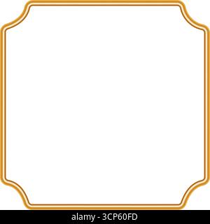 Cornici smussate rettangolari dorate. Cornice d'immagine 3d lucida d'epoca, mockup realistico per cornice fotografica, bordo ornamentale. Elemento decorativo geometrico Illustrazione Vettoriale