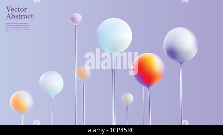 Design vettoriale astratto con sfere colorate su uno splendido sfondo sfumato Illustrazione Vettoriale