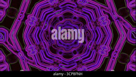 Il design vivace presenta una complessa disposizione di linee viola che formano un sorprendente motivo geometrico. L'opera d'arte mostra l'affascinante Sha Foto Stock