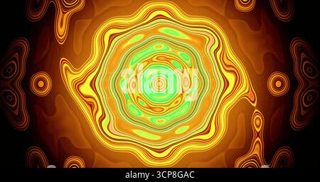 I colori brillanti si combinano in un design accattivante e astratto. I pattern scorrono senza intoppi e creano un senso di movimento ed energia, disegnando la visuale Foto Stock