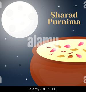illustrazione di happy sharad purnima in stile gradiente Illustrazione Vettoriale