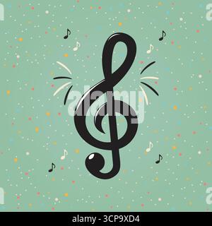 Musica alti Clef e Note Design vettoriale. Illustrazione Vettoriale