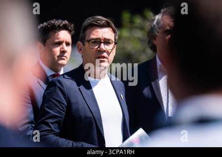 Foto del file datata 14/05/25 del sindaco di Greater Manchester Andy Burnham, che ha detto che i parlamentari lo stanno sollecitando privatamente a sfidare Sir Keir Starmer per la leadership laburista in un intervento che potrebbe alimentare speculazioni che potrebbe essere alla ricerca di un ritorno a Westminster. Data di pubblicazione: Giovedì 25 settembre 2025. Foto Stock