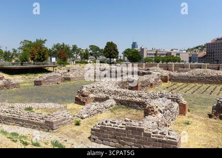 Antiche rovine delle terme romane ad Ankara, Turchia Foto Stock