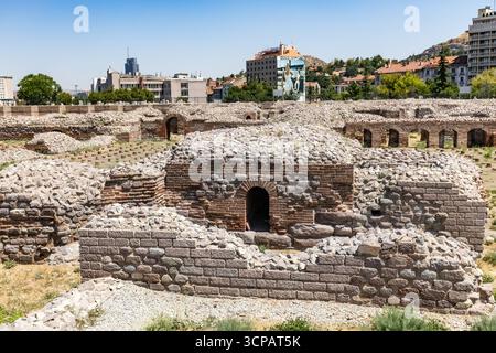 Antiche rovine delle terme romane ad Ankara, Turchia Foto Stock
