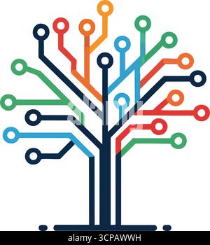 Connettività della struttura dei circuiti. Design astratto che simboleggia la crescita digitale e l'interconnessione. Questa grafica moderna rappresenta le reti di dati, in Illustrazione Vettoriale