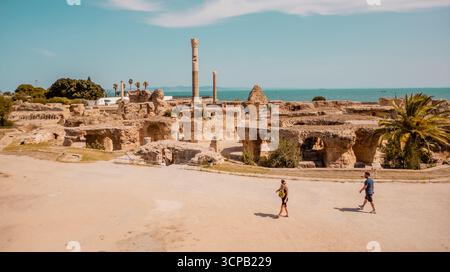 Lo splendido Antonino all'interno del complesso delle rovine di Cartagine in Tunisia Foto Stock