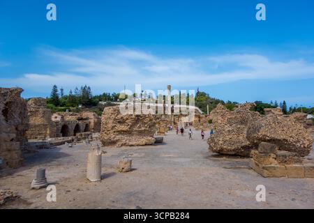 Lo splendido Antonino all'interno del complesso delle rovine di Cartagine in Tunisia Foto Stock